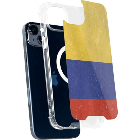 Colombia Flag Distressed iPhone 14 Plus MagSafe Case