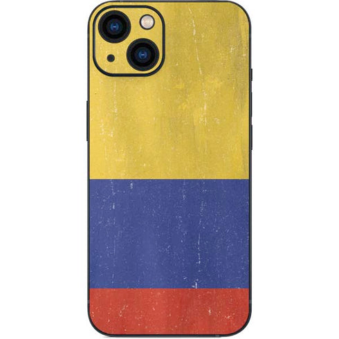 Colombia Flag Distressed iPhone 15 Plus Skin