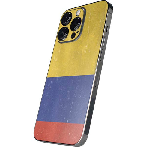 Colombia Flag Distressed iPhone 14 Pro Skin