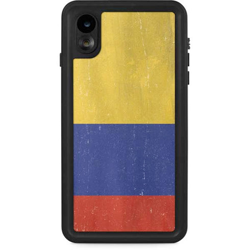 Colombia Flag Distressed iPhone XR Waterproof Case
