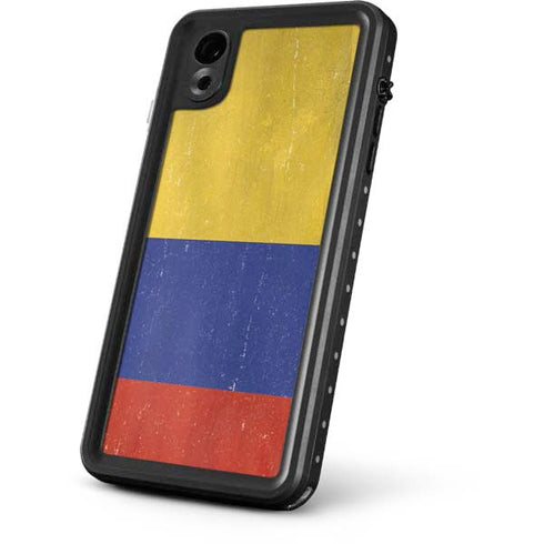 Colombia Flag Distressed iPhone XR Waterproof Case