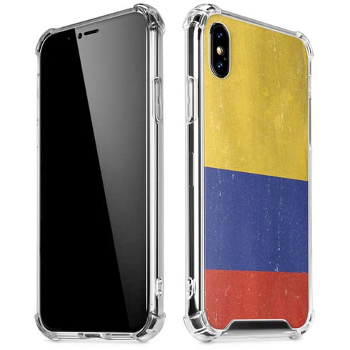 Colombia Flag Distressed iPhone XS Max Clear Case