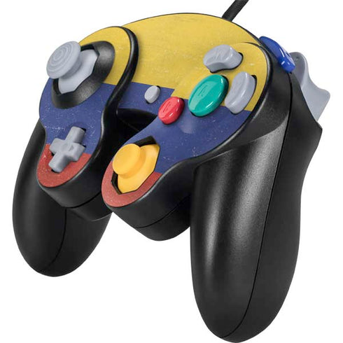 Colombia Flag Distressed Nintendo GameCube Controller Skin