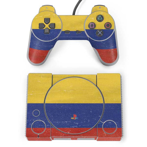 Colombia Flag Distressed PlayStation Classic Bundle Skin
