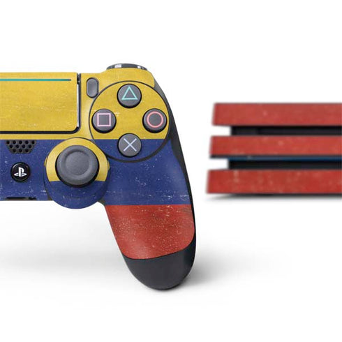 Colombia Flag Distressed PS4 Pro Bundle Skin