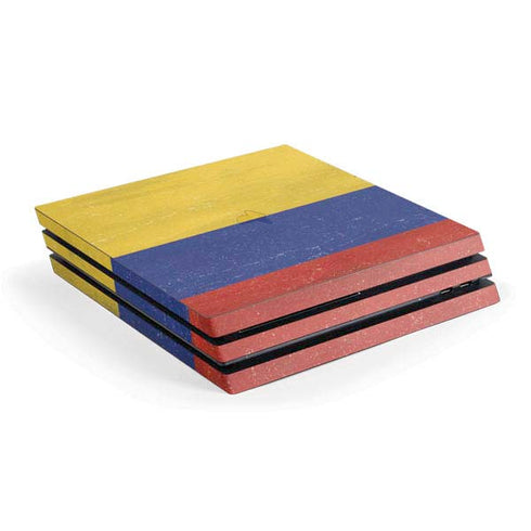 Colombia Flag Distressed PS4 Pro Console Skin