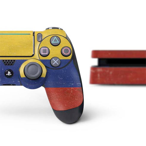 Colombia Flag Distressed PS4 Slim Bundle Skin
