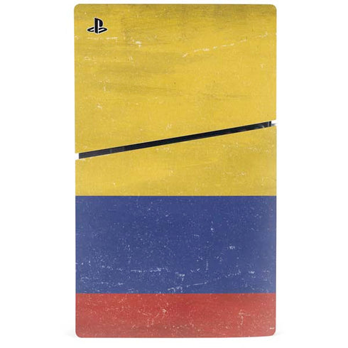 Colombia Flag Distressed PS5 Slim Digital Edition Console Skin