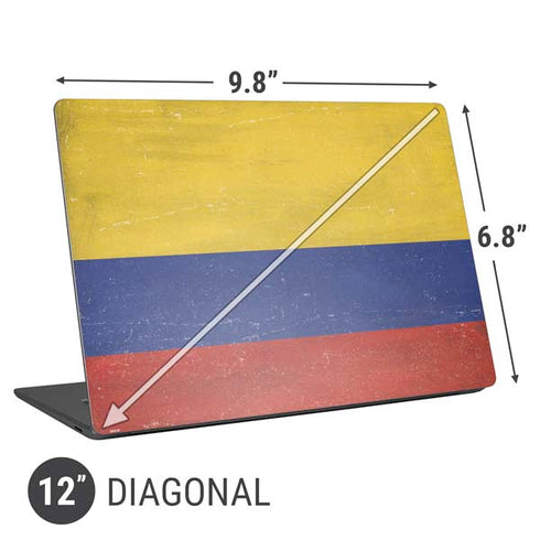 Colombia Flag Distressed Universal Laptop 12in (9.8 x 6.8in) Skin