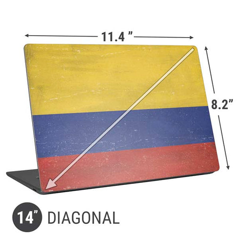 Colombia Flag Distressed Universal Laptop 14in (11.4 x 8.2in) Skin