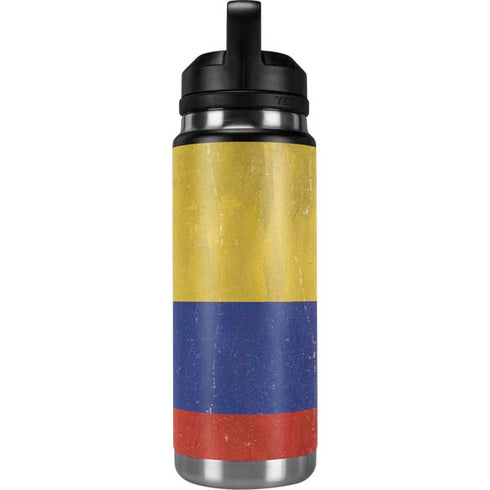 Colombia Flag Distressed YETI Rambler 26oz Bottle Skin