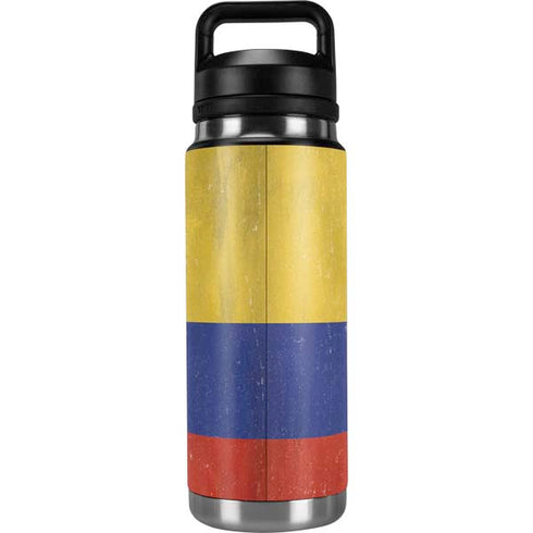 Colombia Flag Distressed YETI Rambler 26oz Bottle Skin