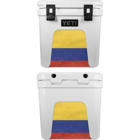 Colombia Flag Distressed YETI Roadie 24 Hard Cooler Skin