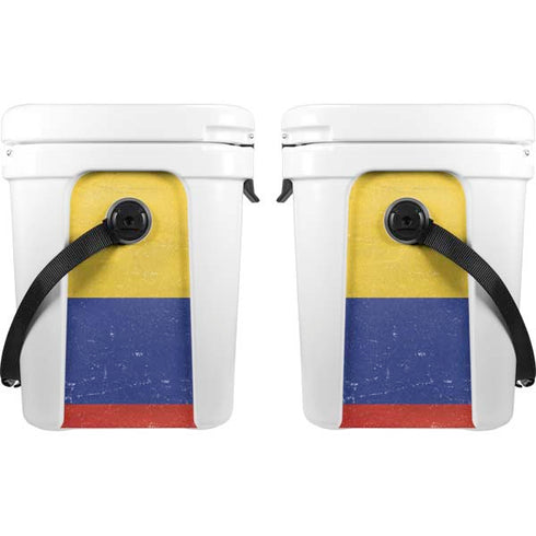 Colombia Flag Distressed YETI Roadie 24 Hard Cooler Skin