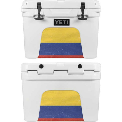 Colombia Flag Distressed YETI Tundra 35 Hard Cooler Skin