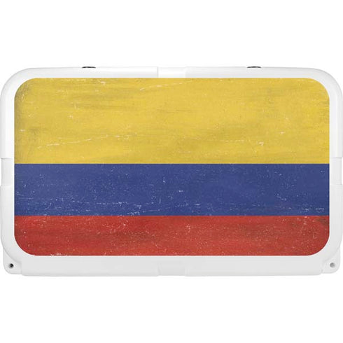 Colombia Flag Distressed YETI Tundra 45 Hard Cooler Skin