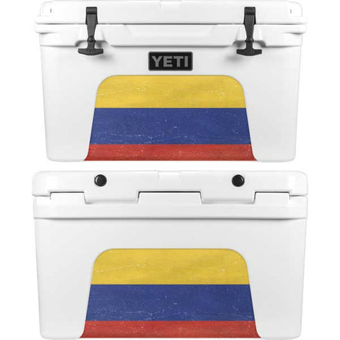 Colombia Flag Distressed YETI Tundra 45 Hard Cooler Skin