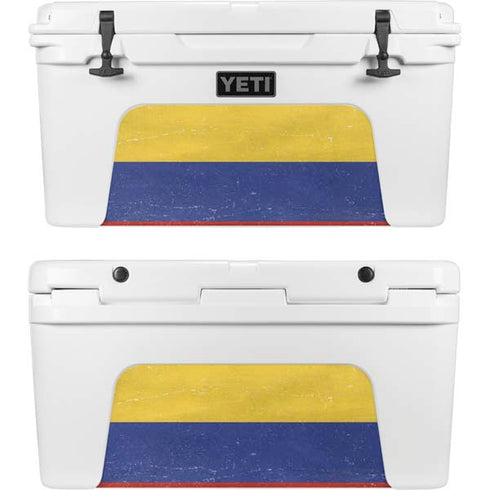 Colombia Flag Distressed YETI Tundra 65 Hard Cooler Skin