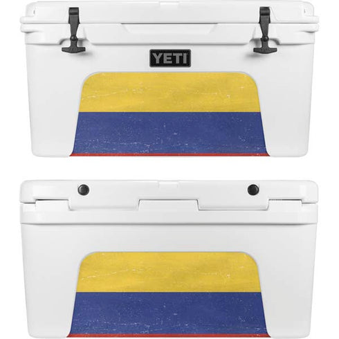 Colombia Flag Distressed YETI Tundra 75 Hard Cooler Skin