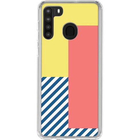 Color Blocks Galaxy A21 Clear Case