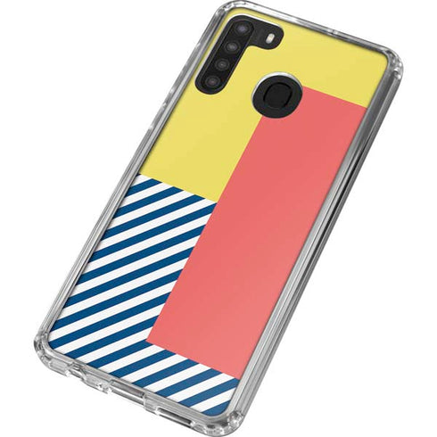 Color Blocks Galaxy A21 Clear Case