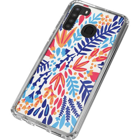 Cat Coq Color Foliage Galaxy A21 Clear Case