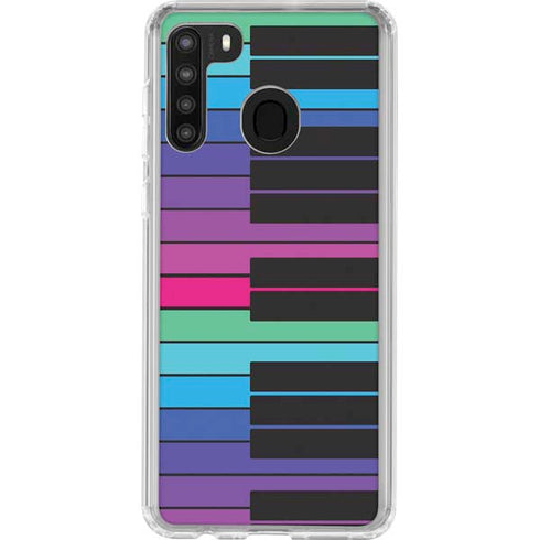 Color Piano Keys Galaxy A21 Clear Case