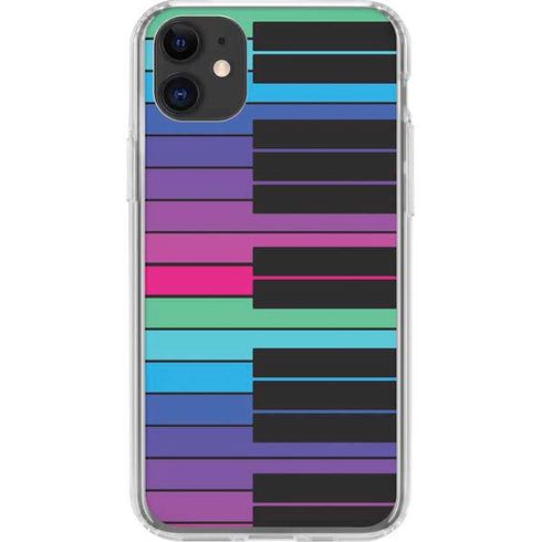 Color Piano Keys iPhone 11 Clear Case
