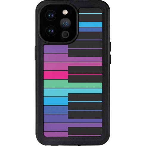 Color Piano Keys iPhone 14 Pro Max Waterproof Case