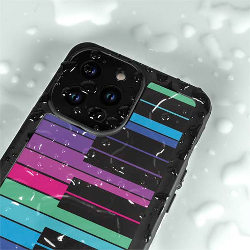 Color Piano Keys iPhone 14 Pro Max Waterproof Case