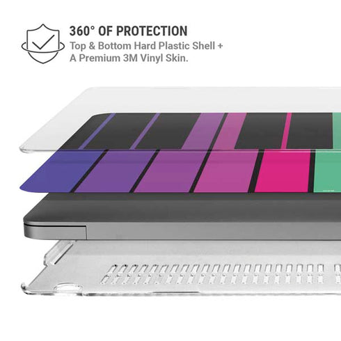 Color Piano Keys MacBook Pro 16in (2021-25) Case plus Skin