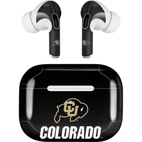 University of Colorado CU Logo on Black Apple AirPods Pro Skin