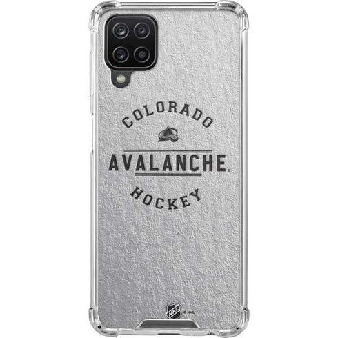 NHL Colorado Avalanche Black Text Galaxy A12 Clear Case