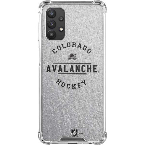 NHL Colorado Avalanche Black Text Galaxy A32 5G Clear Case