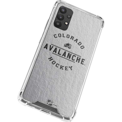 NHL Colorado Avalanche Black Text Galaxy A32 5G Clear Case