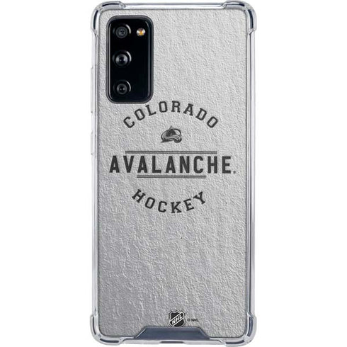 NHL Colorado Avalanche Black Text Galaxy S20 FE Clear Case