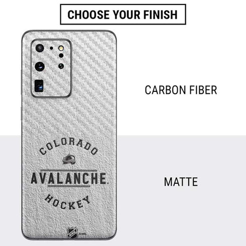 NHL Colorado Avalanche Black Text Galaxy S20 Ultra 5G Skin
