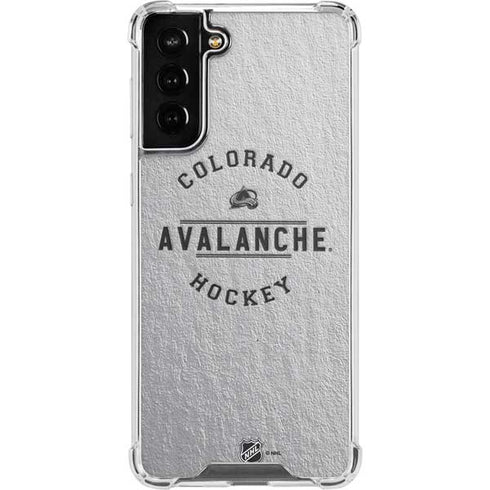 NHL Colorado Avalanche Black Text Galaxy S21 FE Clear Case