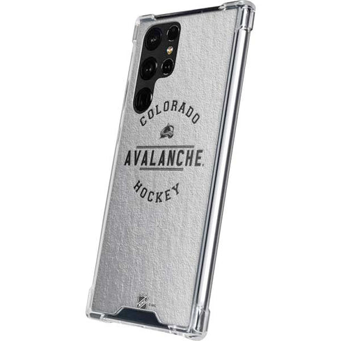 NHL Colorado Avalanche Black Text Galaxy S22 Ultra Clear Case