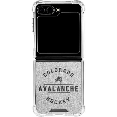 NHL Colorado Avalanche Black Text Galaxy Z Flip5 5G Clear Case