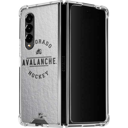 NHL Colorado Avalanche Black Text Galaxy Z Fold4 5G Clear Case