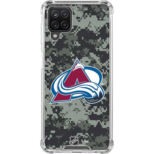 NHL Colorado Avalanche Camo Galaxy A12 Clear Case