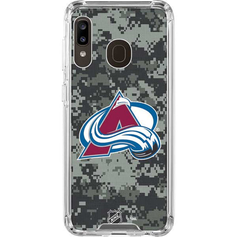 NHL Colorado Avalanche Camo Galaxy A30 Clear Case