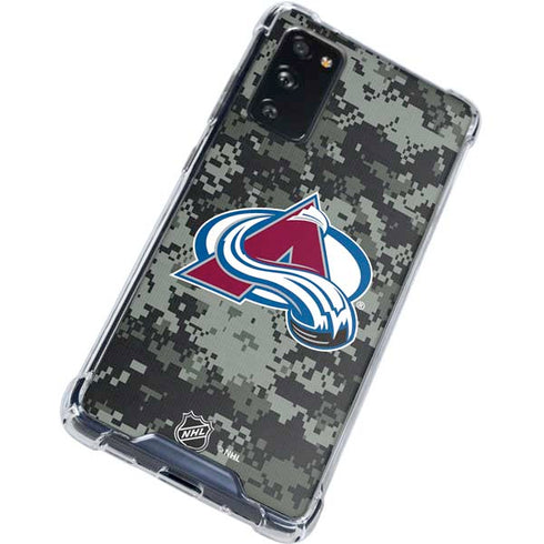 NHL Colorado Avalanche Camo Galaxy S20 FE Clear Case