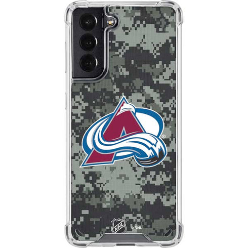 NHL Colorado Avalanche Camo Galaxy S21 5G Clear Case