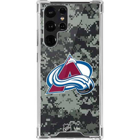 NHL Colorado Avalanche Camo Galaxy S22 Ultra Clear Case