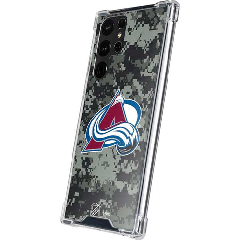 NHL Colorado Avalanche Camo Galaxy S22 Ultra Clear Case