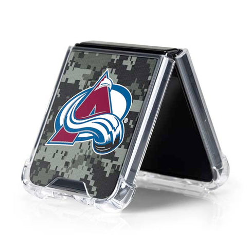 NHL Colorado Avalanche Camo Galaxy Z Flip5 5G Clear Case