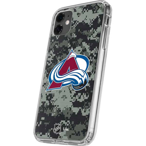 NHL Colorado Avalanche Camo iPhone 11 Clear Case