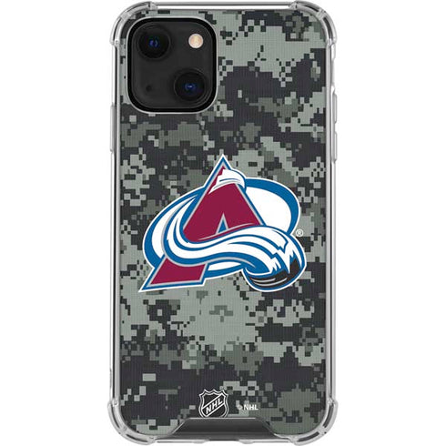 NHL Colorado Avalanche Camo iPhone 14 Plus Clear Case